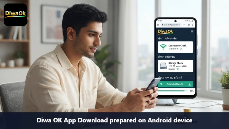 Diwa OK App Download prepared on Android device